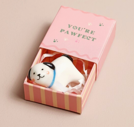 Tiny Matchbox Ceramic Token Dog