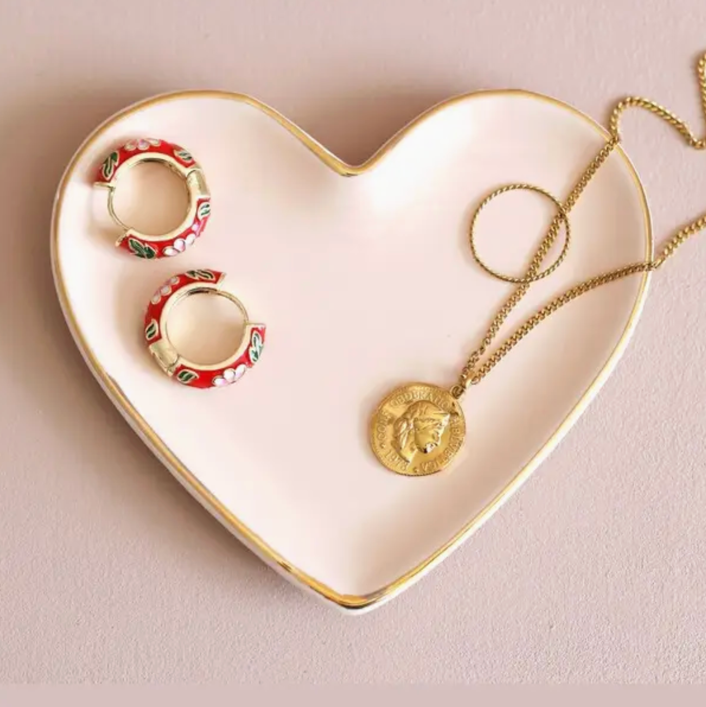 Pale Pink Heart Trinket Dish