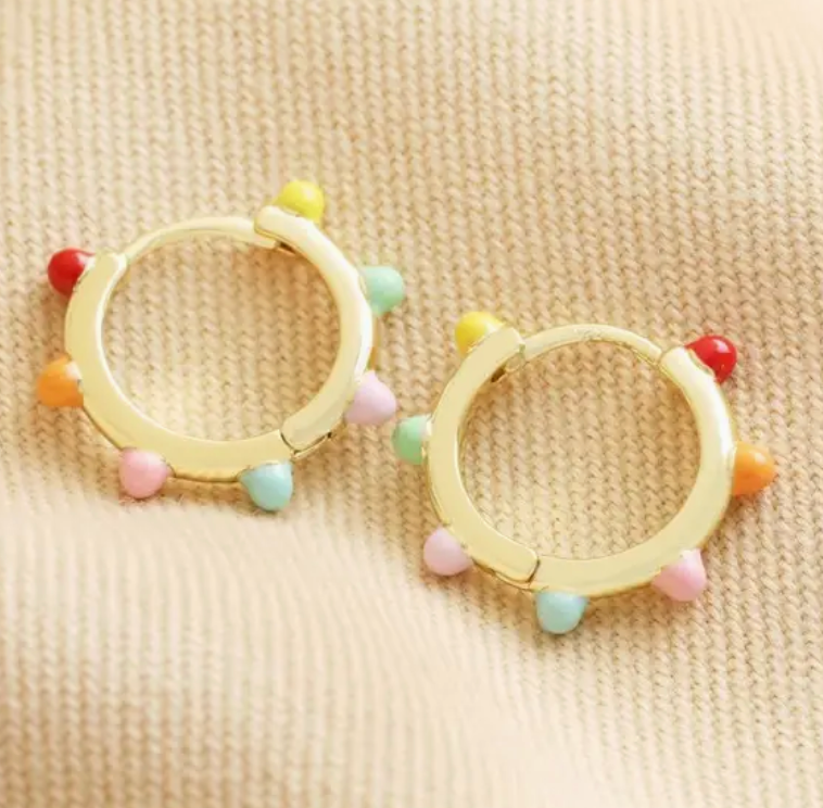 Pom Pom Huggie Hoops