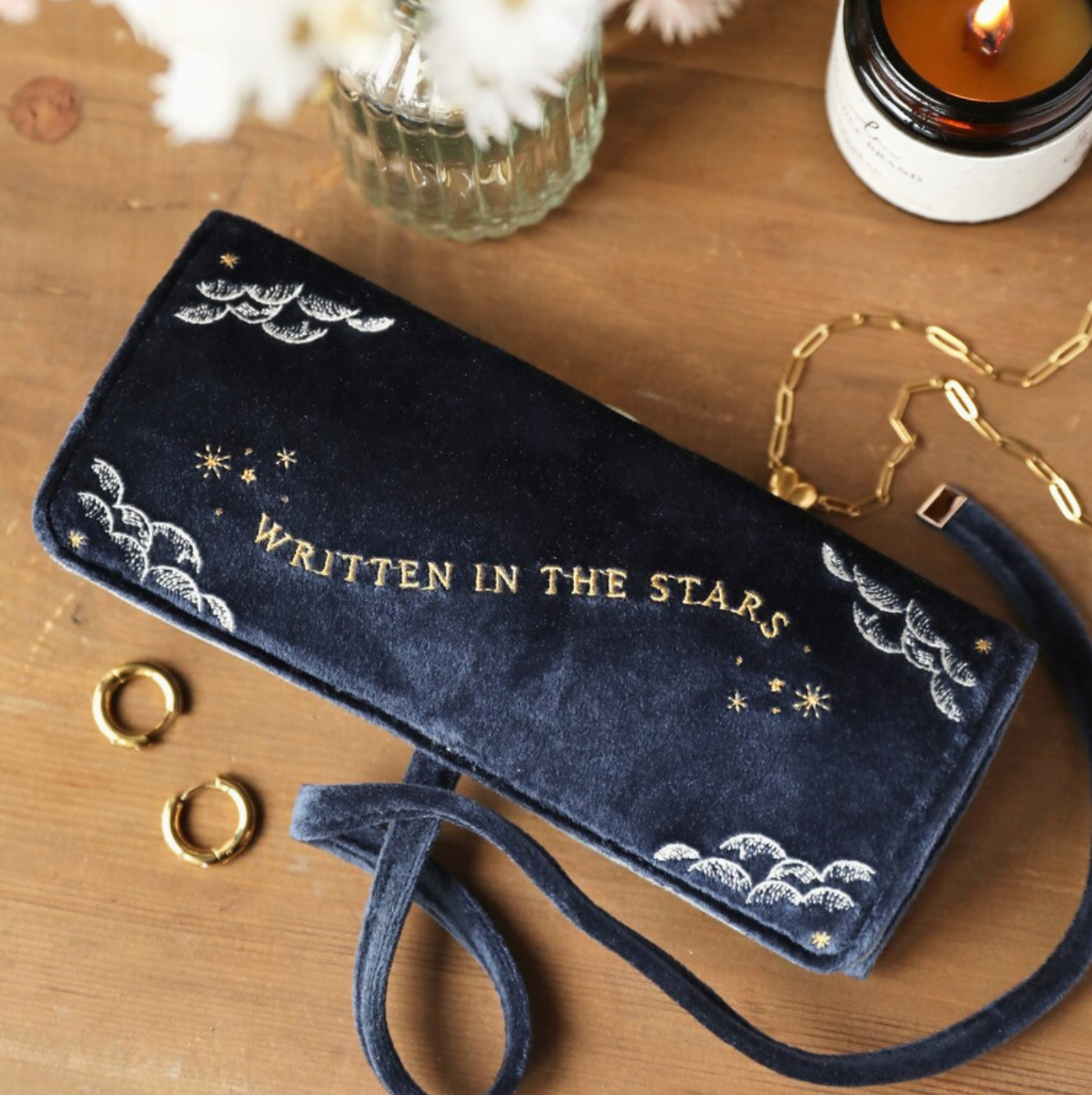 Navy Celestial Jewellery Roll