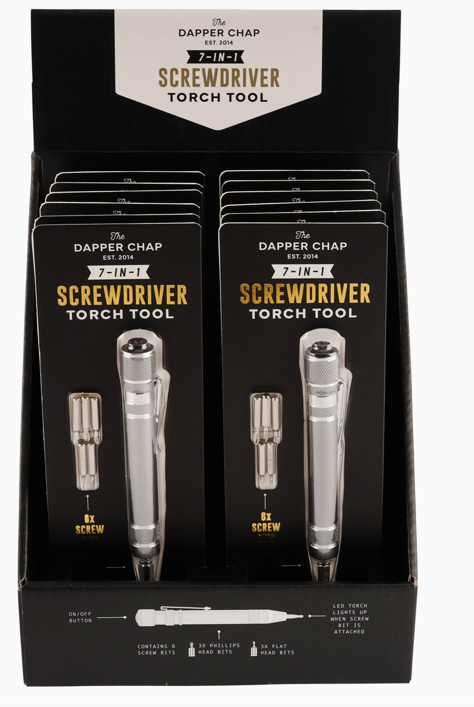 Dapper Chap 7-In-1 Screwdriver Torch Tool