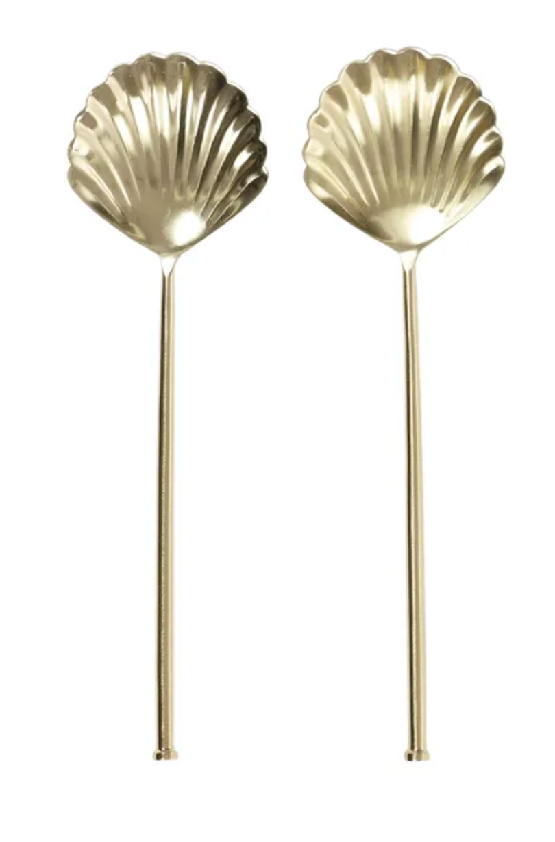 Clam Gold Stainless Steel Salad Servers