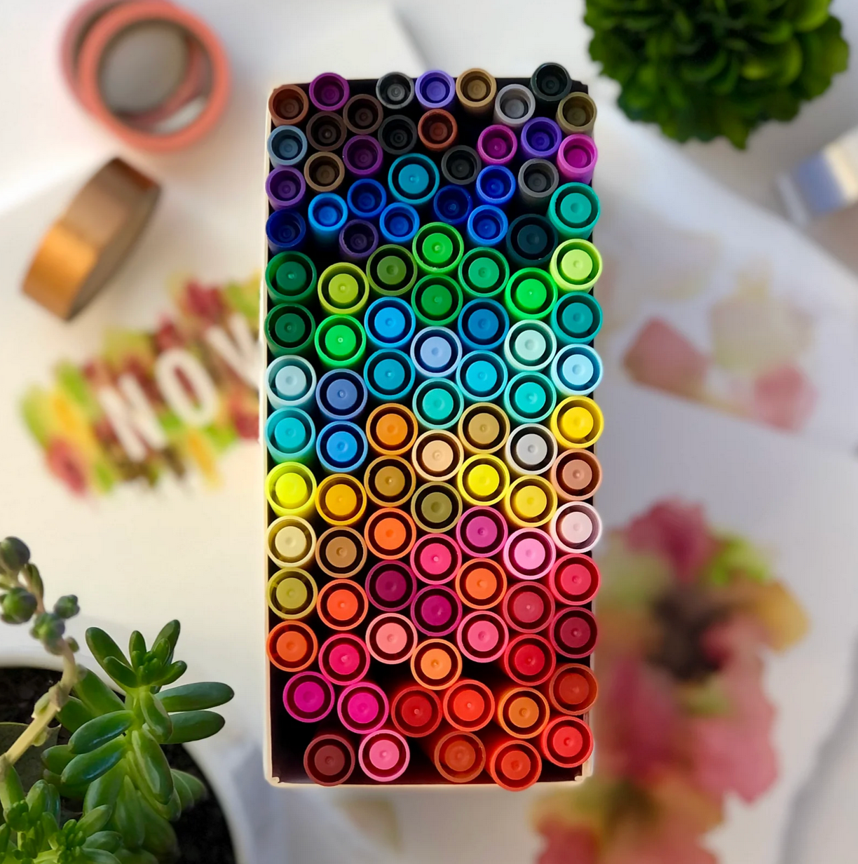 100 Dual Tip Marker Pens