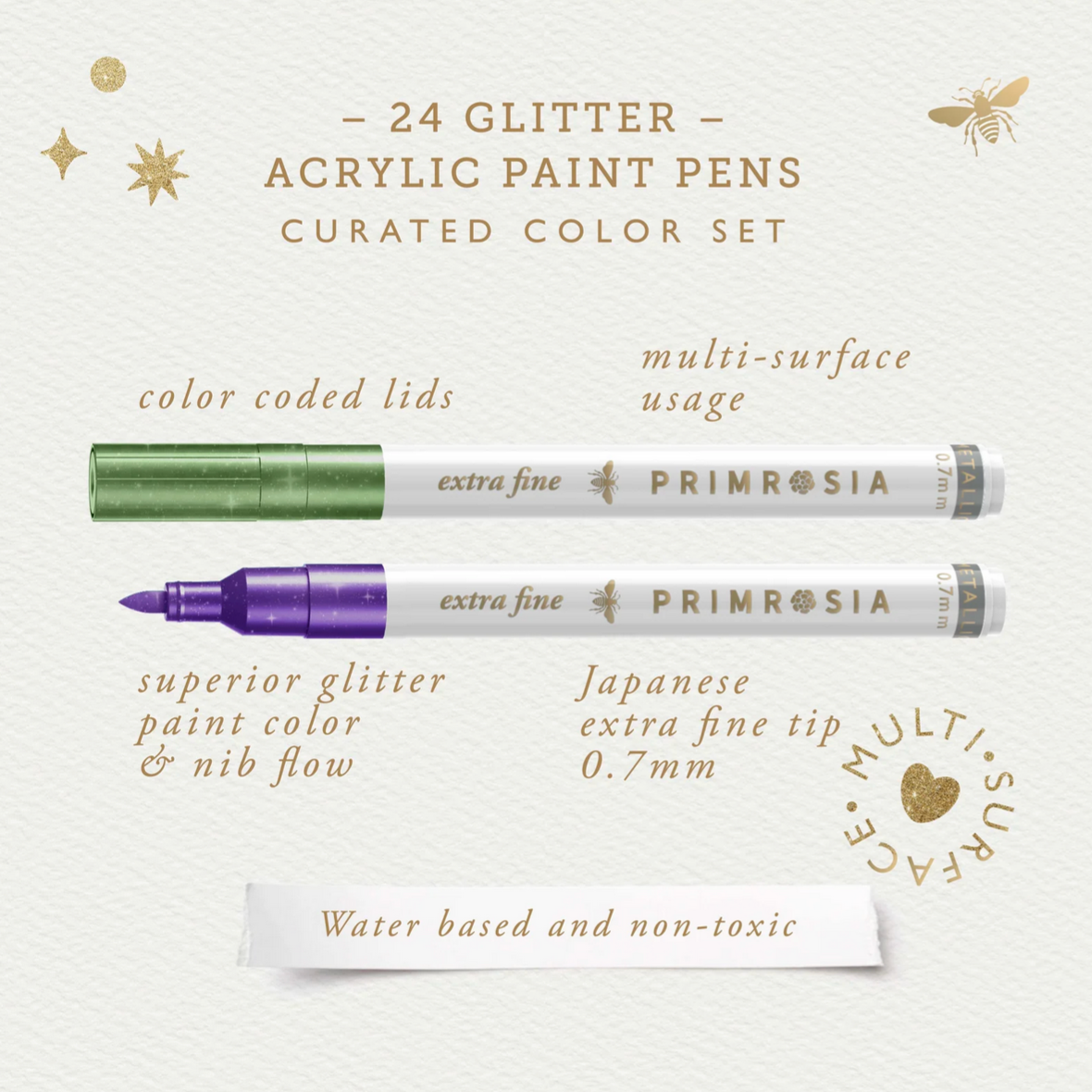24 Acrylic Paint Pens Glitter