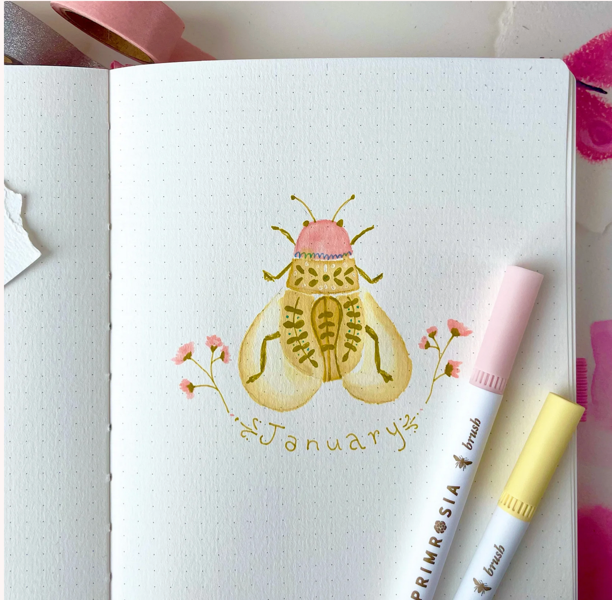 Blushing Pink Dot Grid Journal