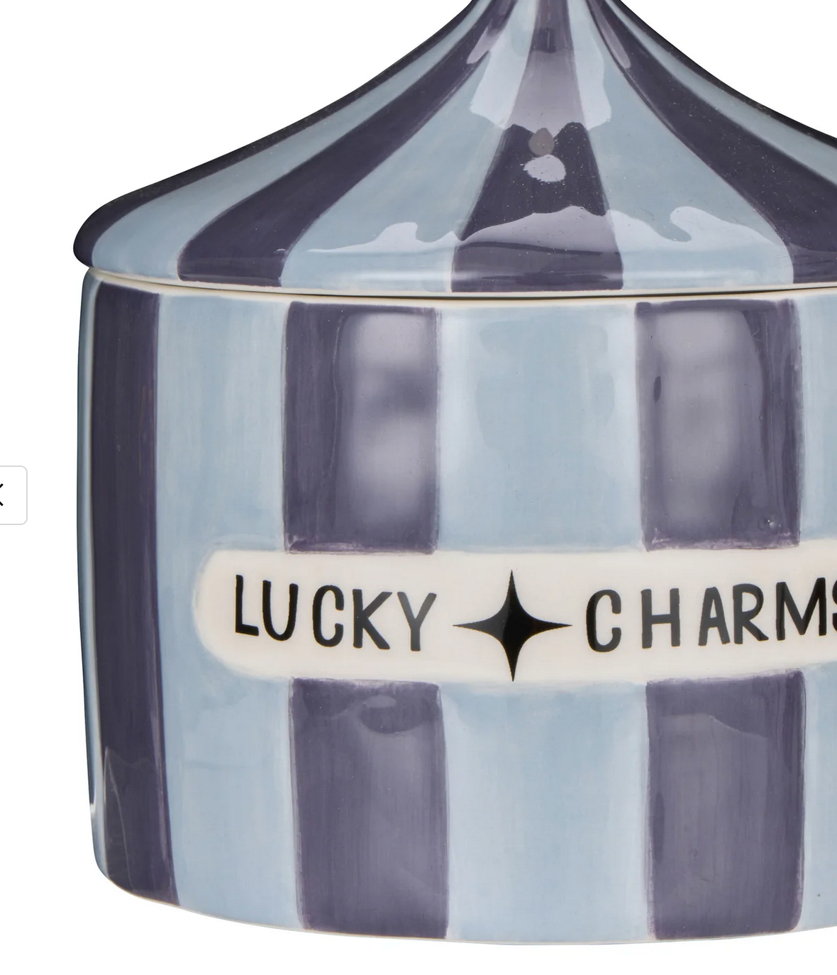 Lucky Charms Cannister w/Lid  Light Blue & Dark Blue