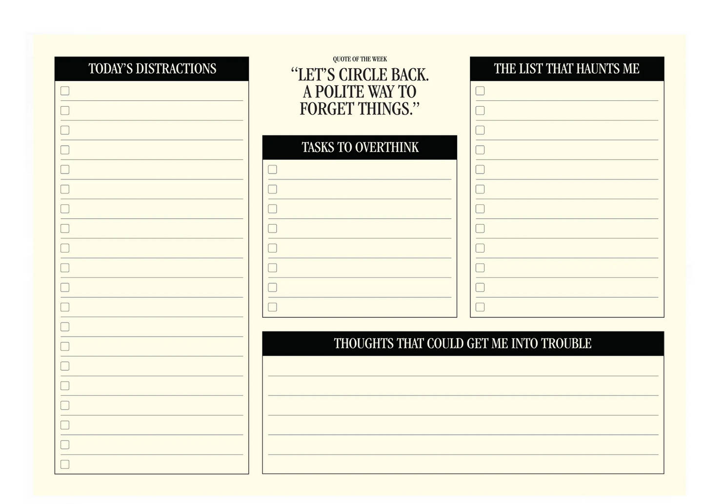 The Overthinkers Pad - Desk Therapy