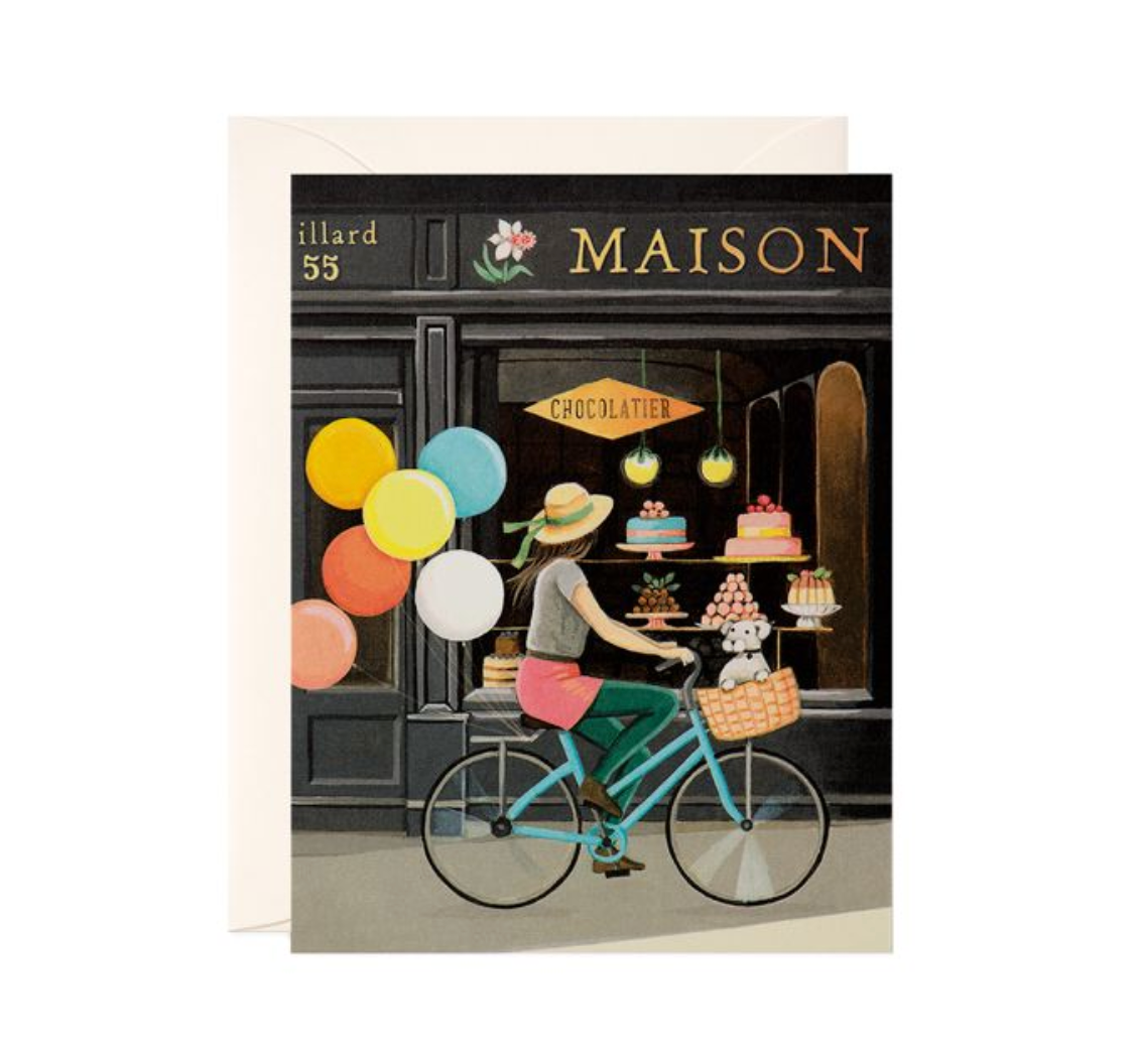Girl on Bike - Greeting Card