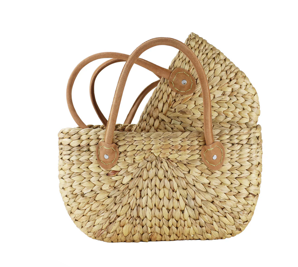 Suede Handle Harvest Basket Large