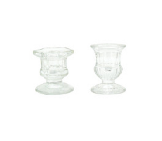 Clear Glass Candle Holder Mixed Styles