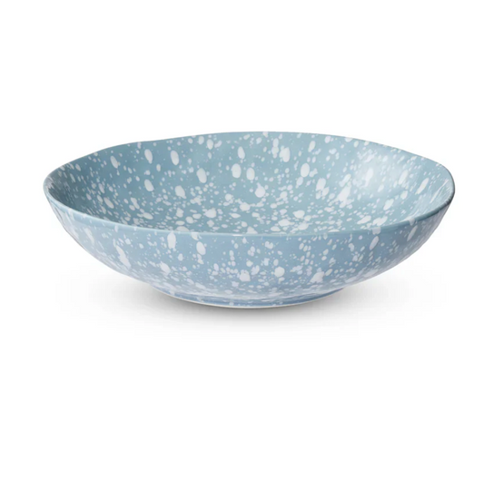 Speckle Serving Bowl - Light Blue/White