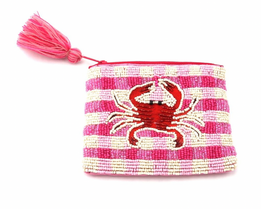 Crab Beaded Coin Purse