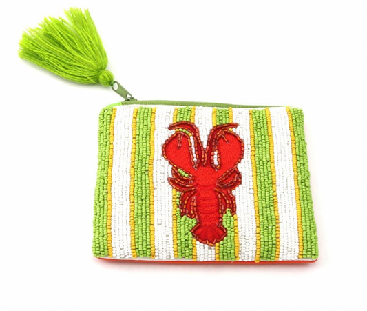 Lobster Beaded Coin Purse