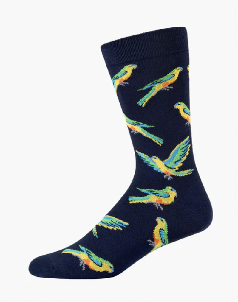 Orange Belly Parrot Bamboo Socks