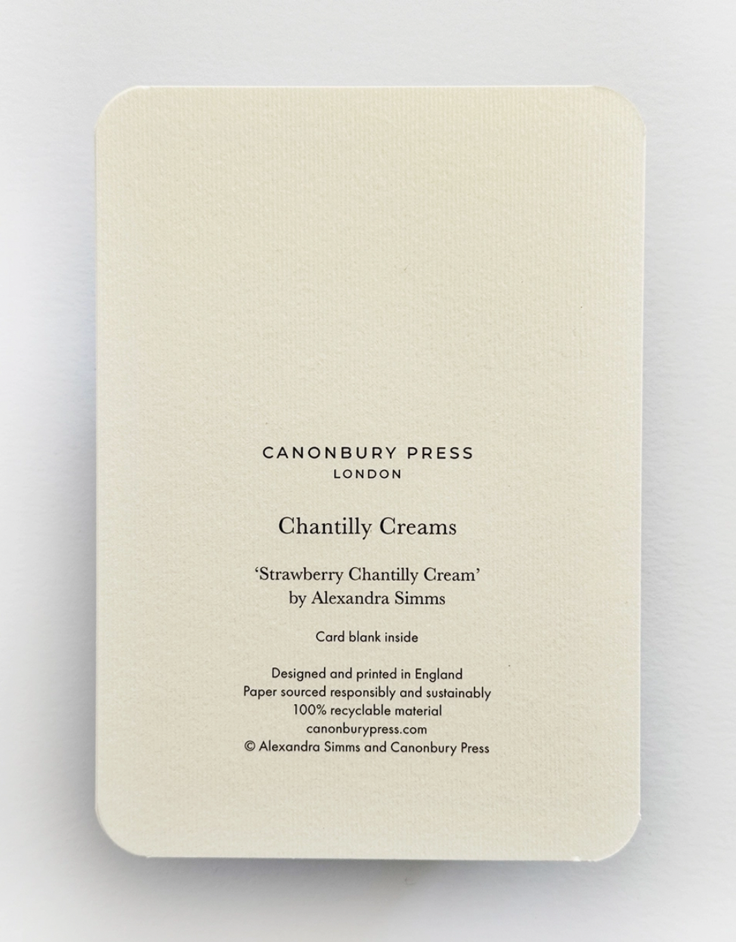 Stawberry Chantilly Cream Blank Card
