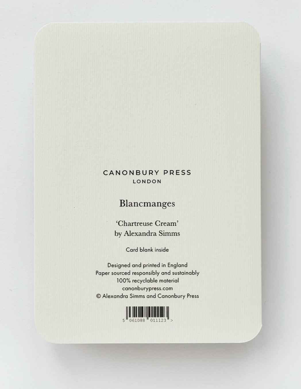 Chartreuse Cream Blancmange - Greeting Card