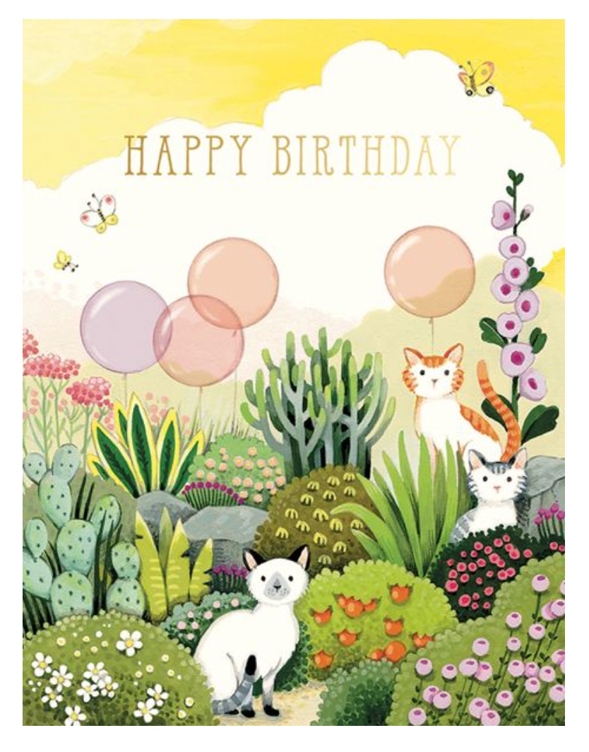 Cats in Garden Birthday