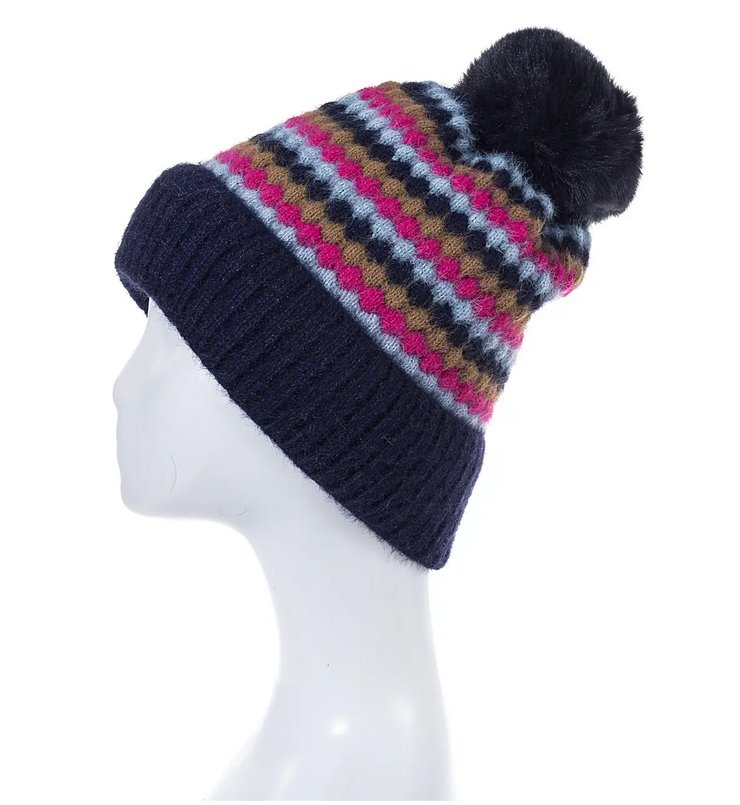 Beanie Hat Navy Pom Pom