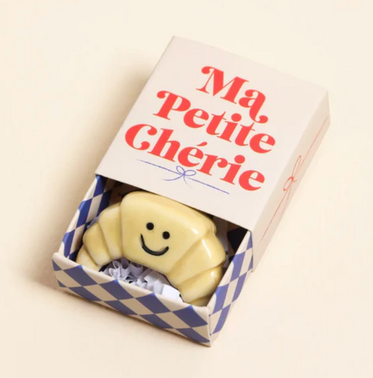 Tiny Matchbox Ceramic Token Croissant