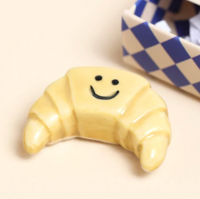 Tiny Matchbox Ceramic Token Croissant