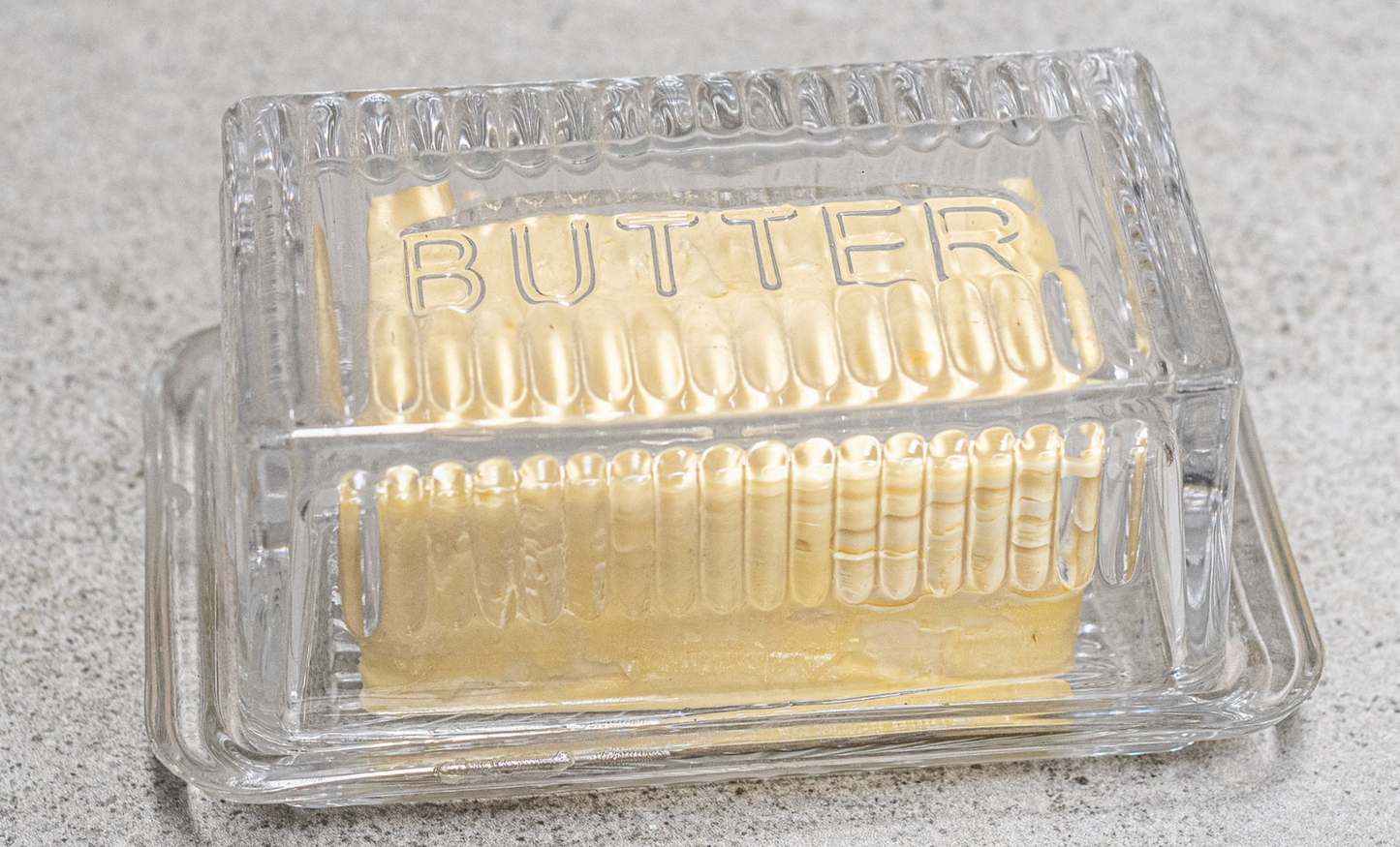Clear Glass Butter Dish