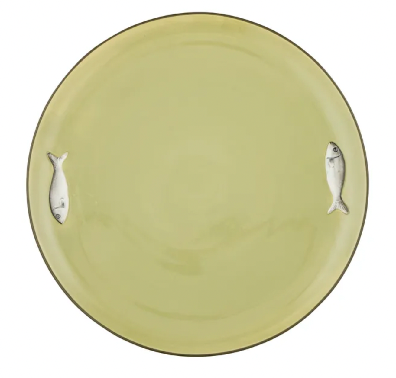 Porto Round Ceramic Platter 35cm Olive