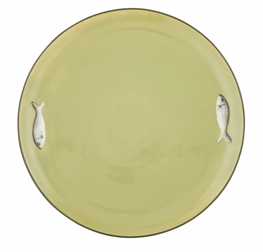 Porto Round Ceramic Platter 35cm Olive