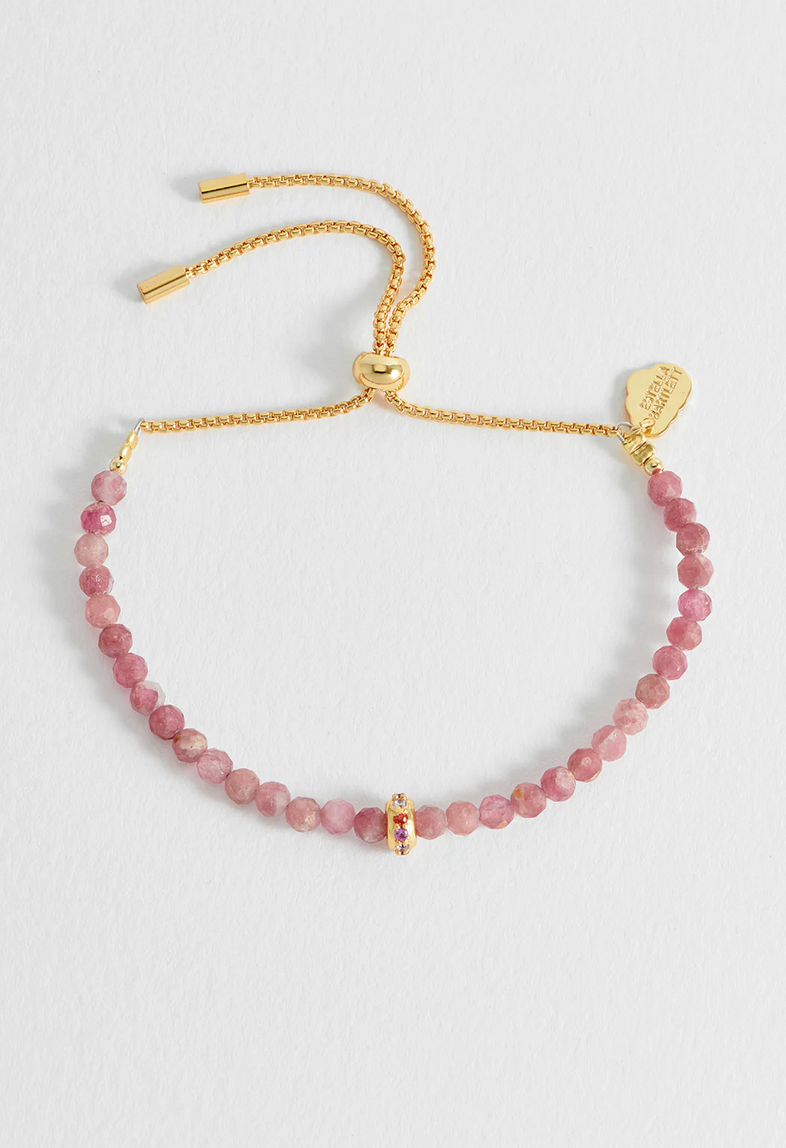 Pink Tourmaline CZ Disc Amelia Bracelet