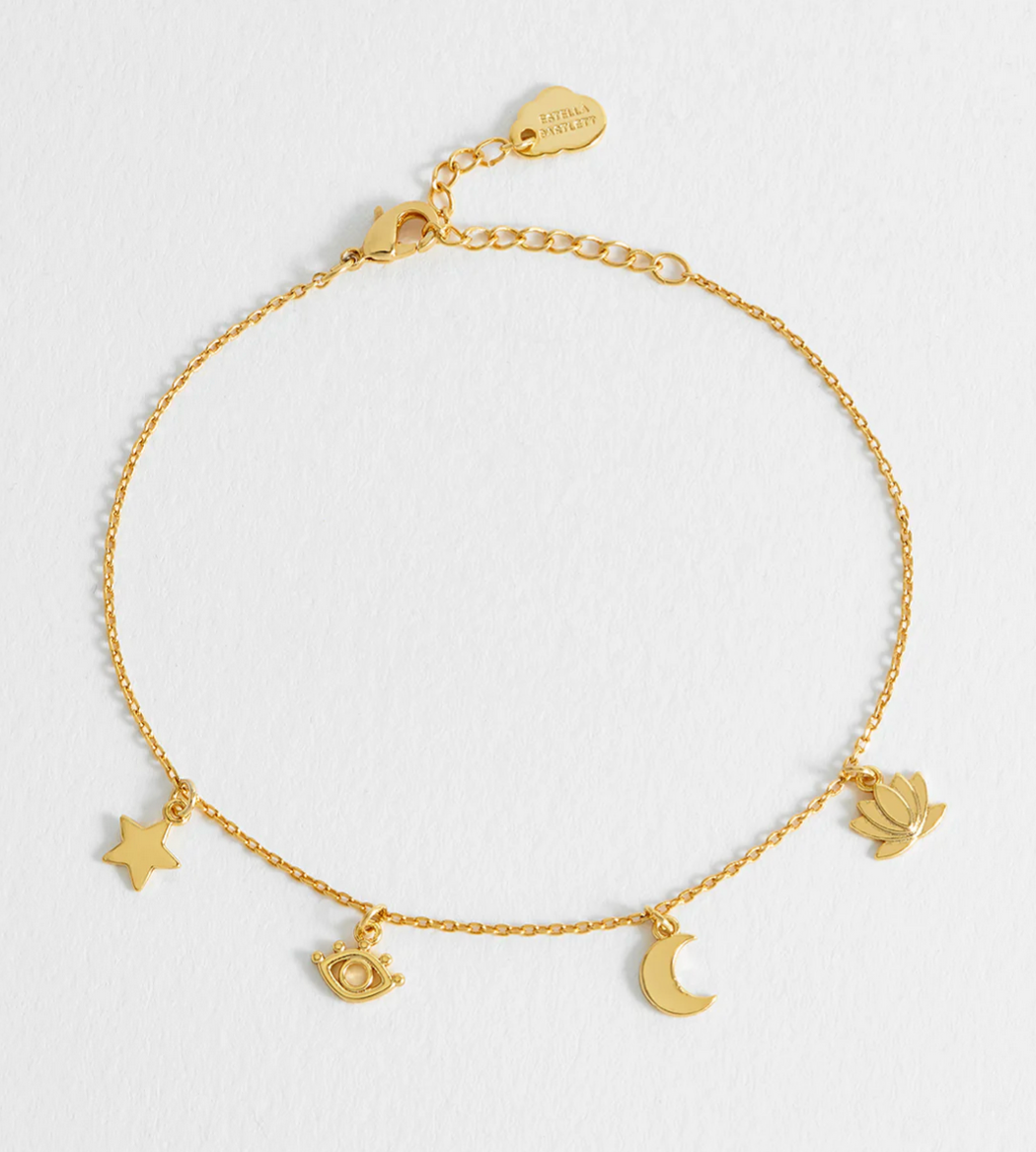 Evil Eye Moon And Stars Charm Bracelet