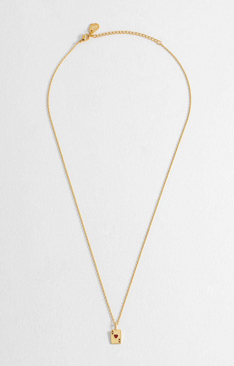 Ace of Hearts Necklace - Gold
