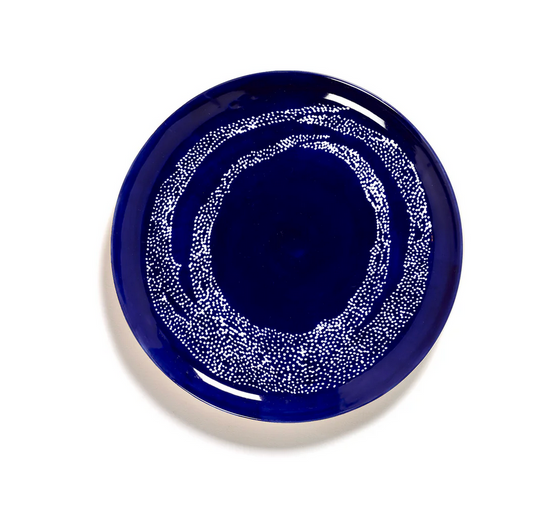 Ottolenghi Plates Lapis Lazuli Swirl Dots Set of 2 - Blue & White 26.5cm D