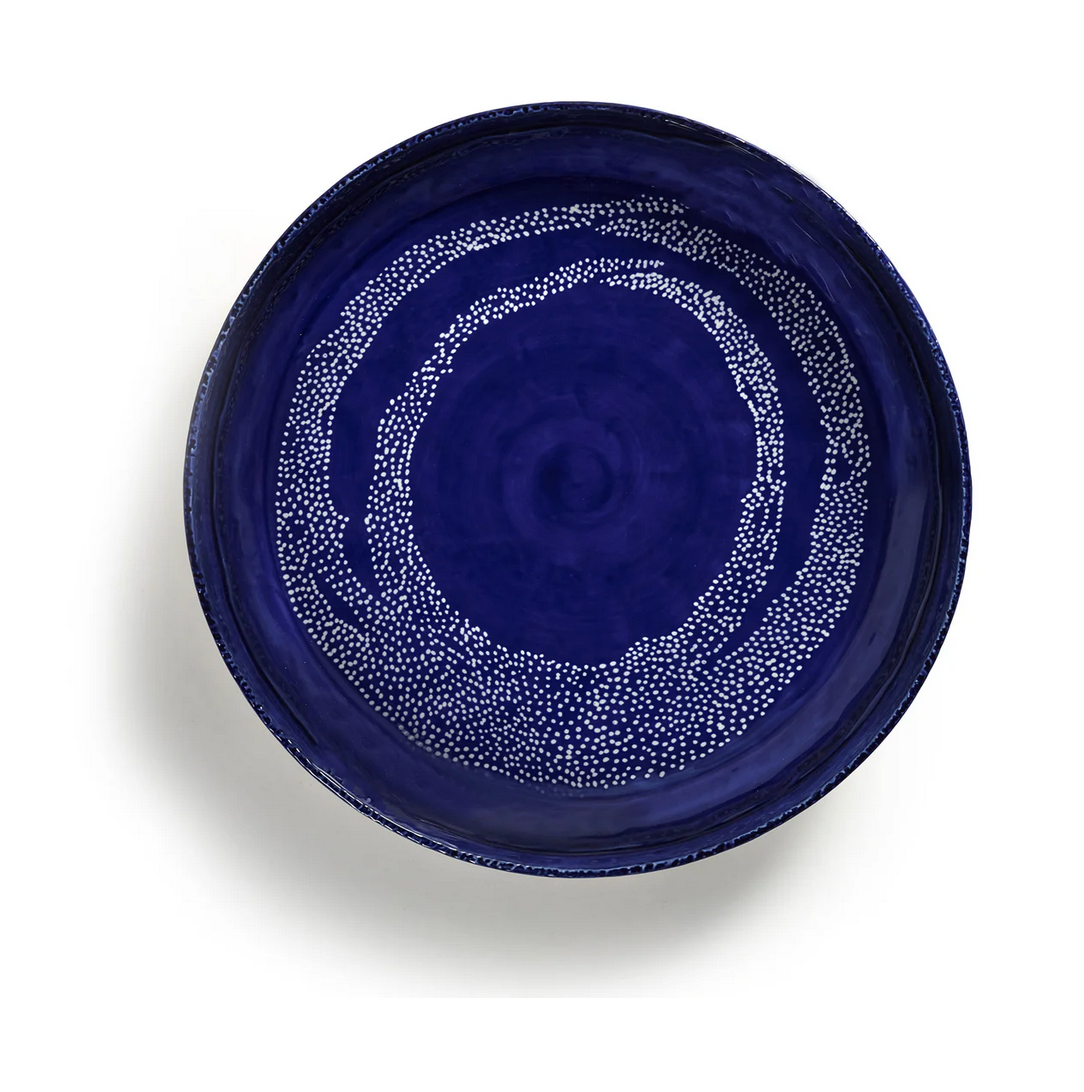 Ottolenghi Plates Lapis Lazuli Swirl Dots Set of 2 - Blue & White 26.5cm D
