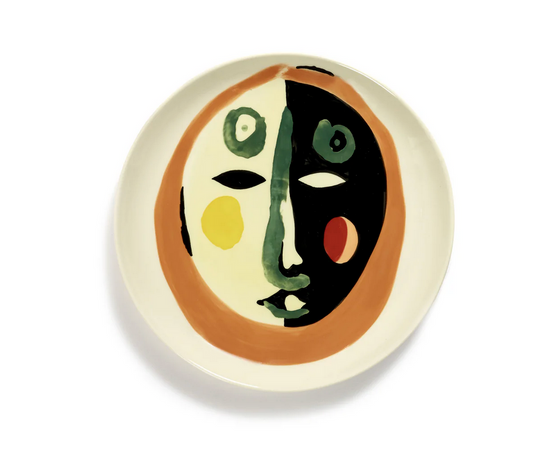 Ottolenghi Face Plates Set of 2 - Cream & Terracotta 22.5cm D