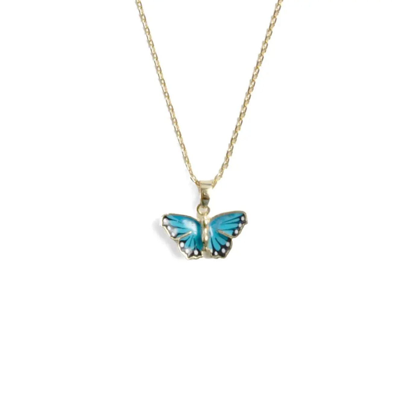 Blue Butterfly Pendant Necklace