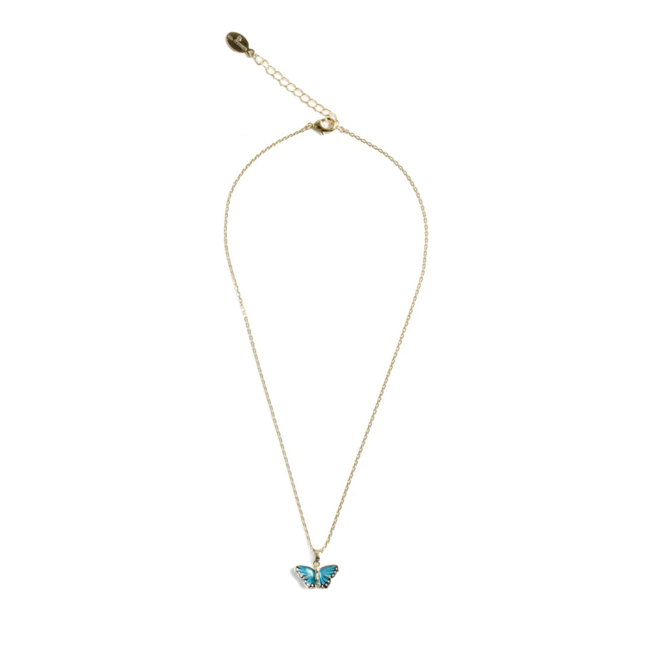 Blue Butterfly Pendant Necklace