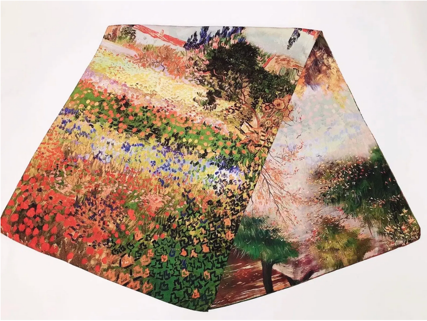 Reversible Silk Scarf - Van Gogh Flowering Garden