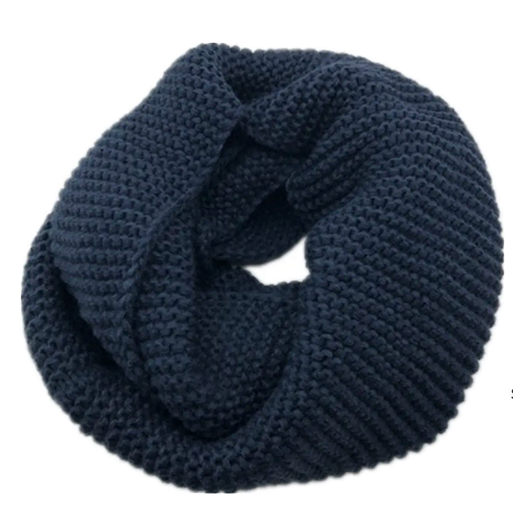 Stylish Knitted Snood - Navy