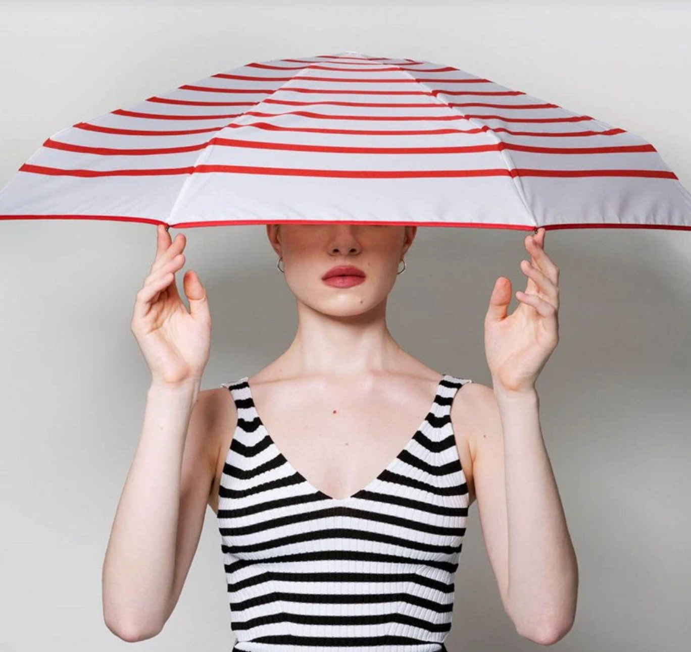 Micro Umbrella Terrecota Stripes Marcelle