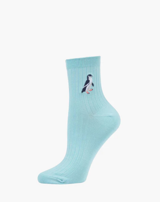 Womens Quarter Crew Socks - Penguin