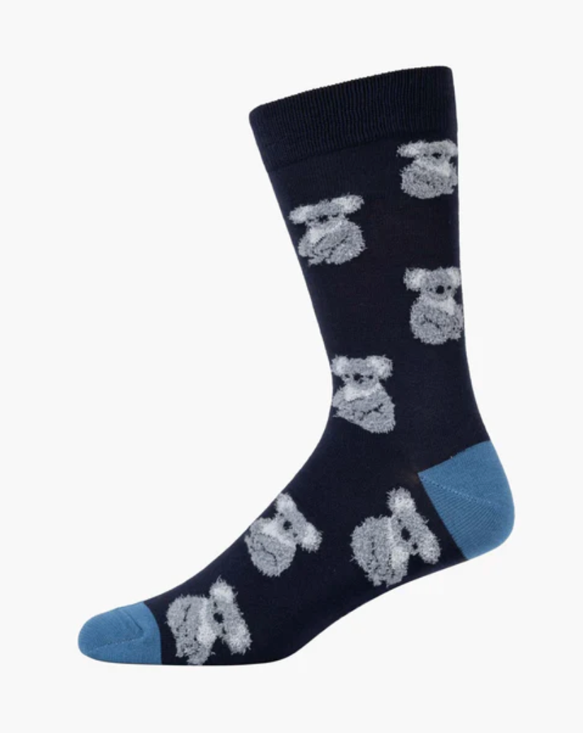 Mens Fluffy Koala Bamboo Sock