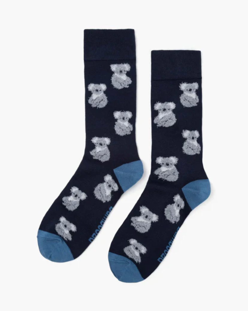 Mens Fluffy Koala Bamboo Sock
