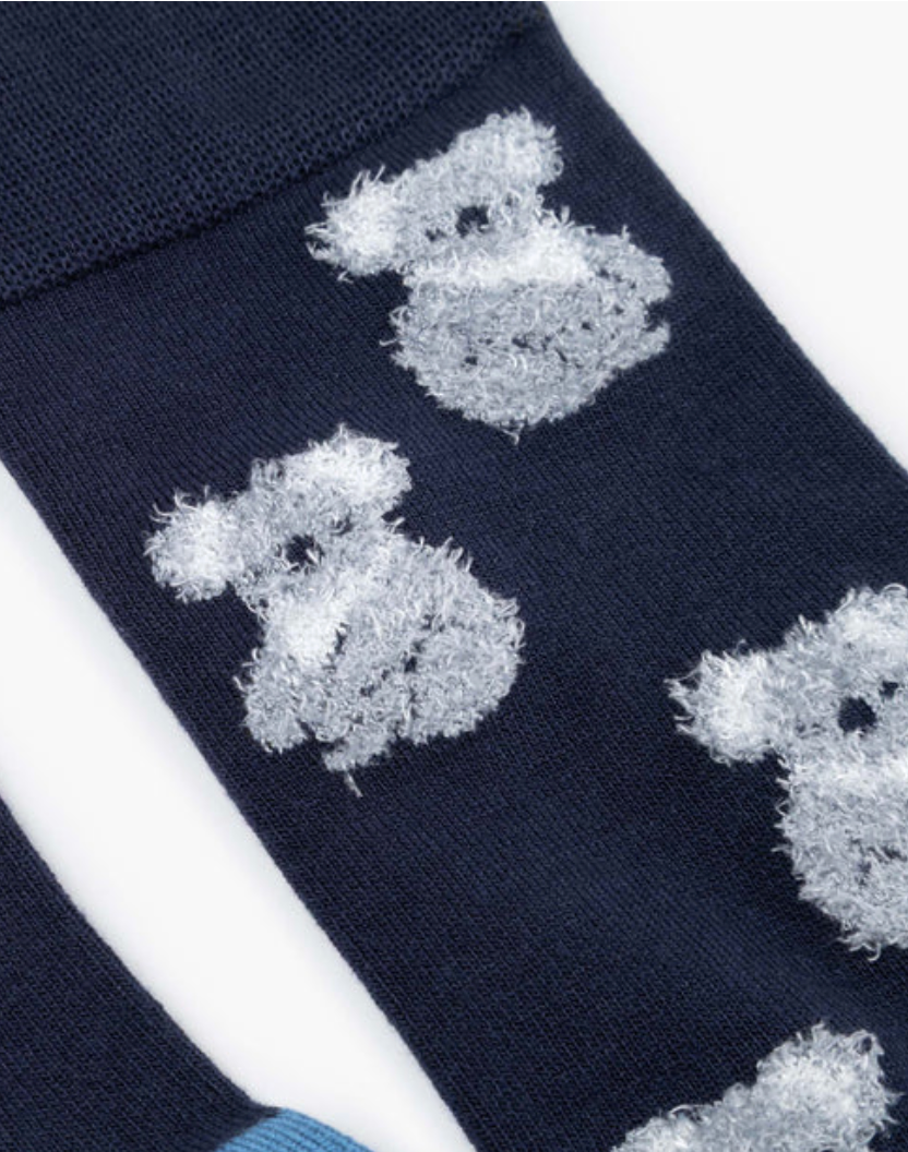 Mens Fluffy Koala Bamboo Sock