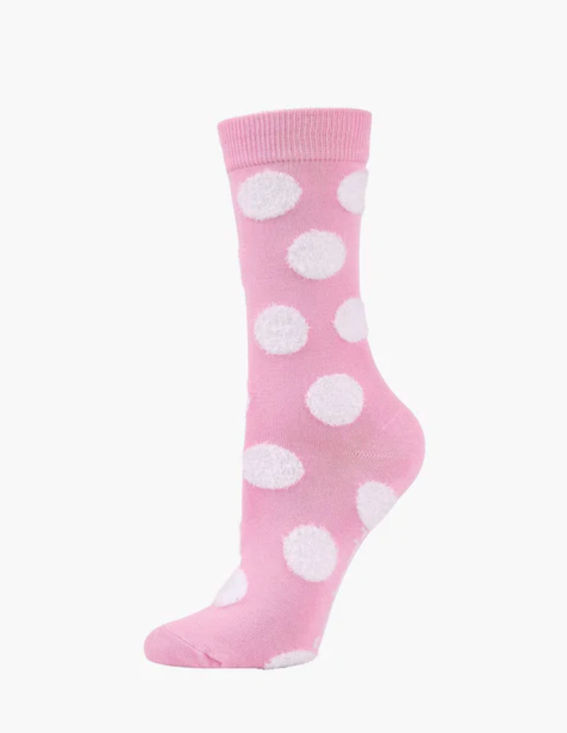 Womens Fluffy Spots Bamboo Socks