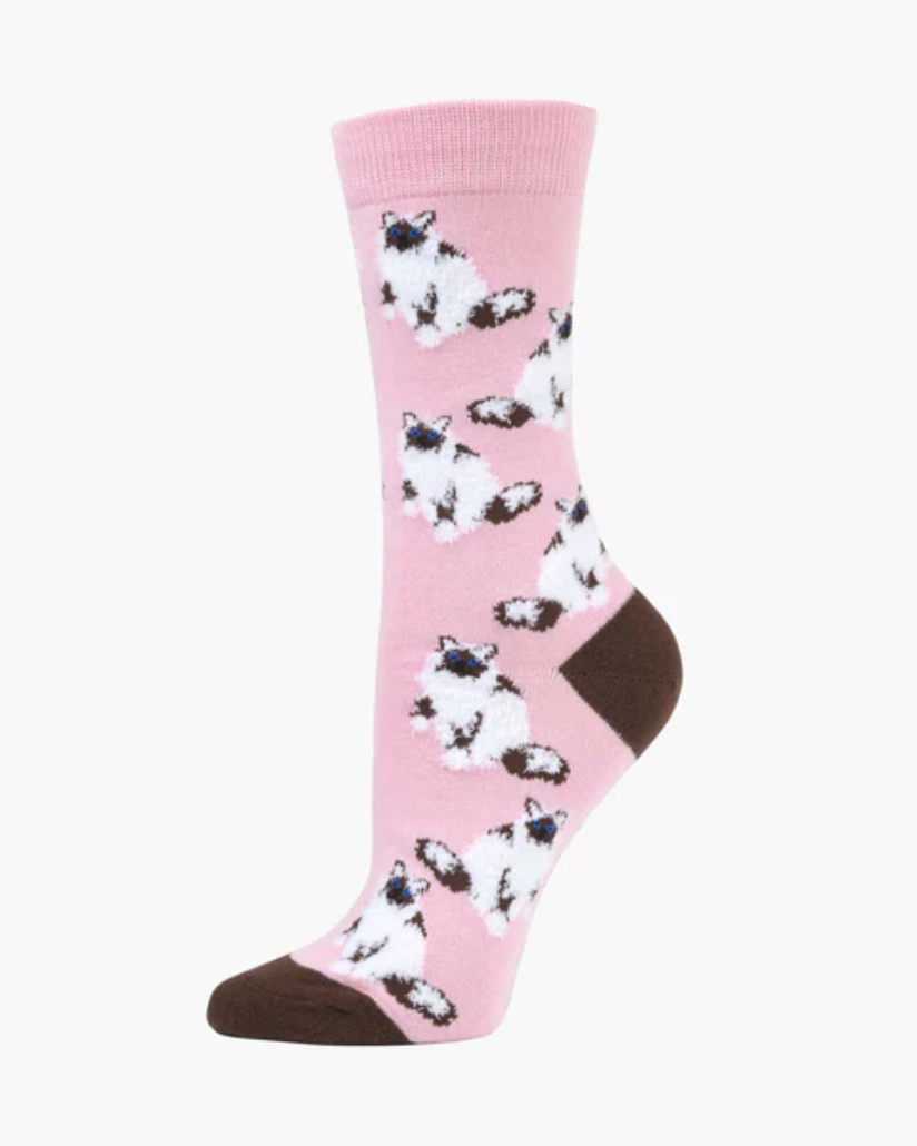 Womens Fluffy Ragdoll Bamboo Socks