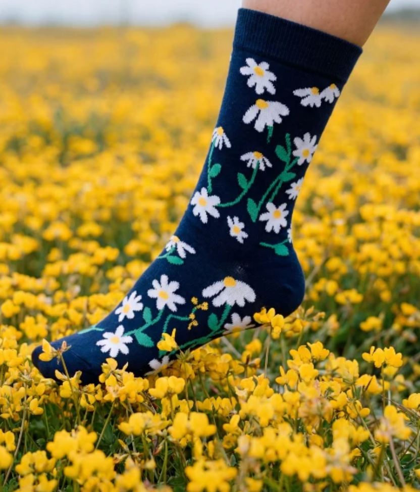 Womens Daisies Bamboo Socks