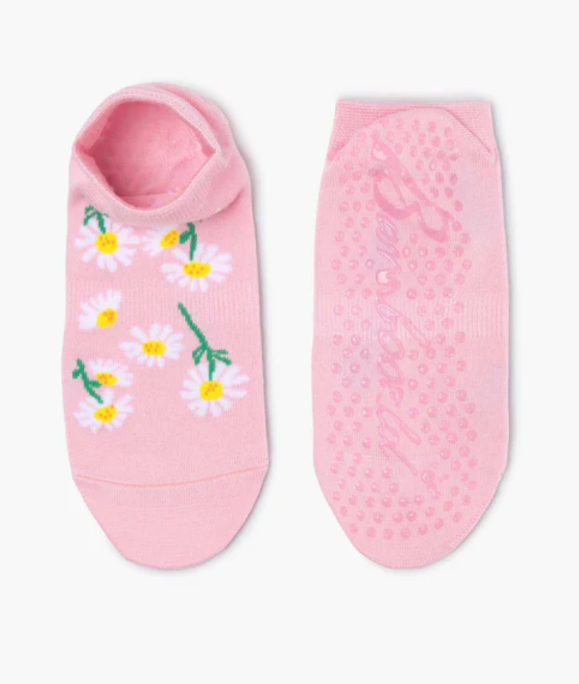Womens Daisies Yoga Non Slip Socks