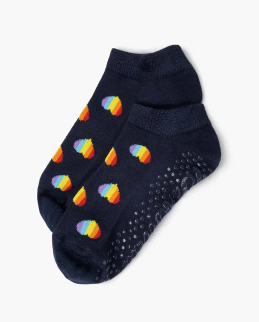 Womens Pride Hearts Non Slip Socks