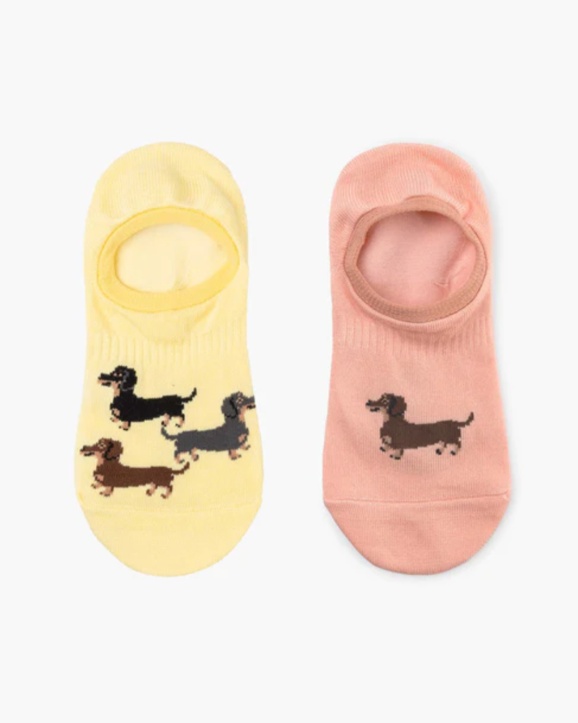 Womens Dash Pups Invisible Socks 2 Pack
