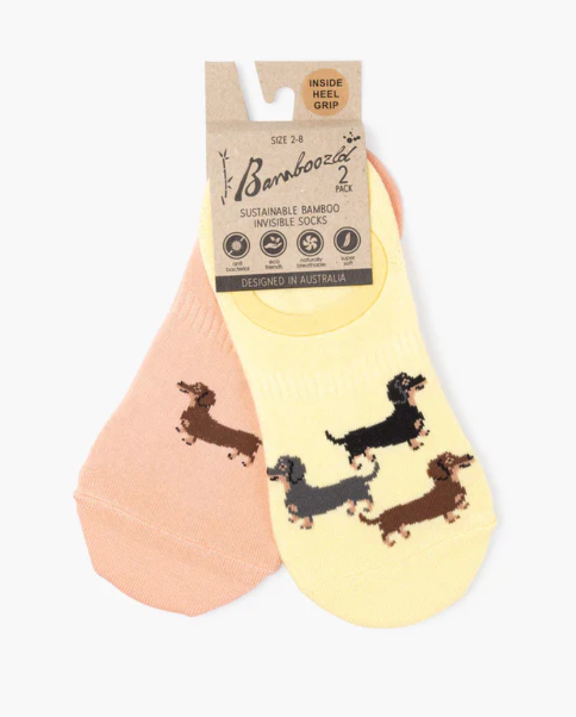 Womens Dash Pups Invisible Socks 2 Pack