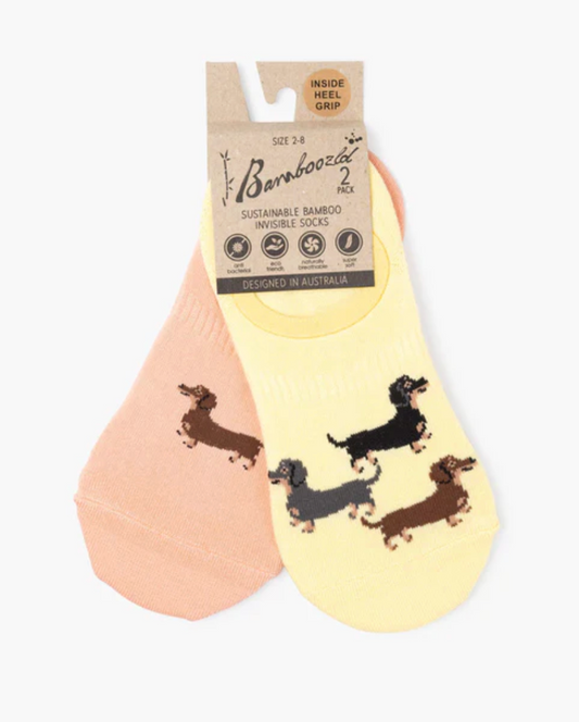 Womens Dash Pups Invisible Socks 2 Pack